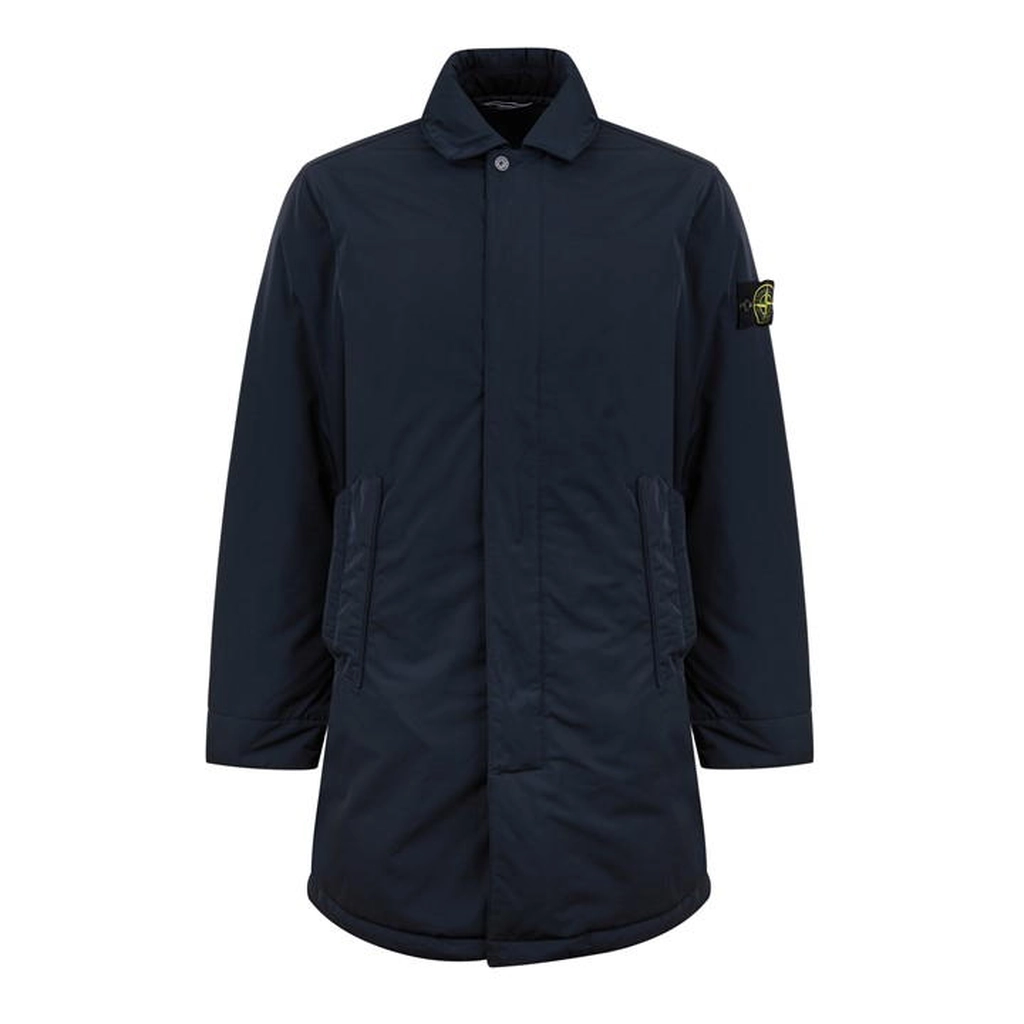 Stone Island 44346 Hyper Dense Nylon Twill Mid Length Coat - Blue
